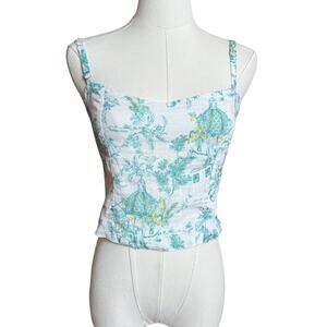 Blitz Positano Couture Print Dafne Top Hand Made in Italy Size S 100% Linen